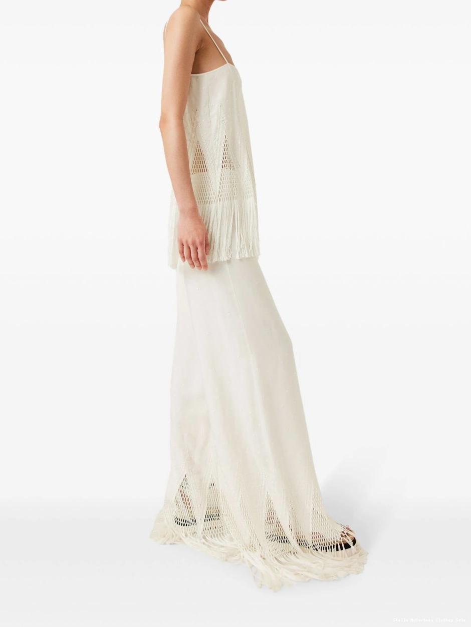Affordable McCartney Stella Women open-knit fringe pants wide-leg 0808